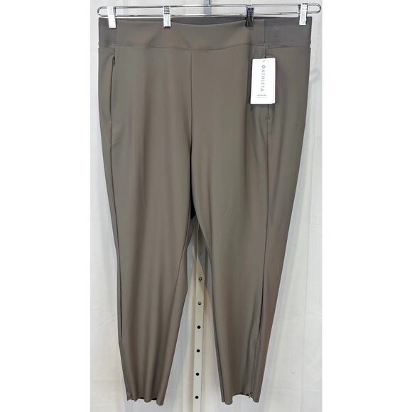 Athleta Pants - NWT ATHLETA Stellar Tight 982974 Pull On Zip Ankle Stretch Pockets Taupe 24 Plus